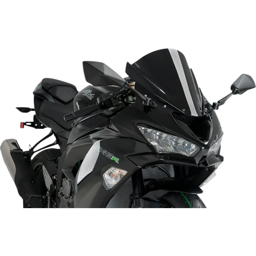 PUIG HI-TECH PARTS Race Windscreen - 13-3/4" - Black - ZX-6R 3177N