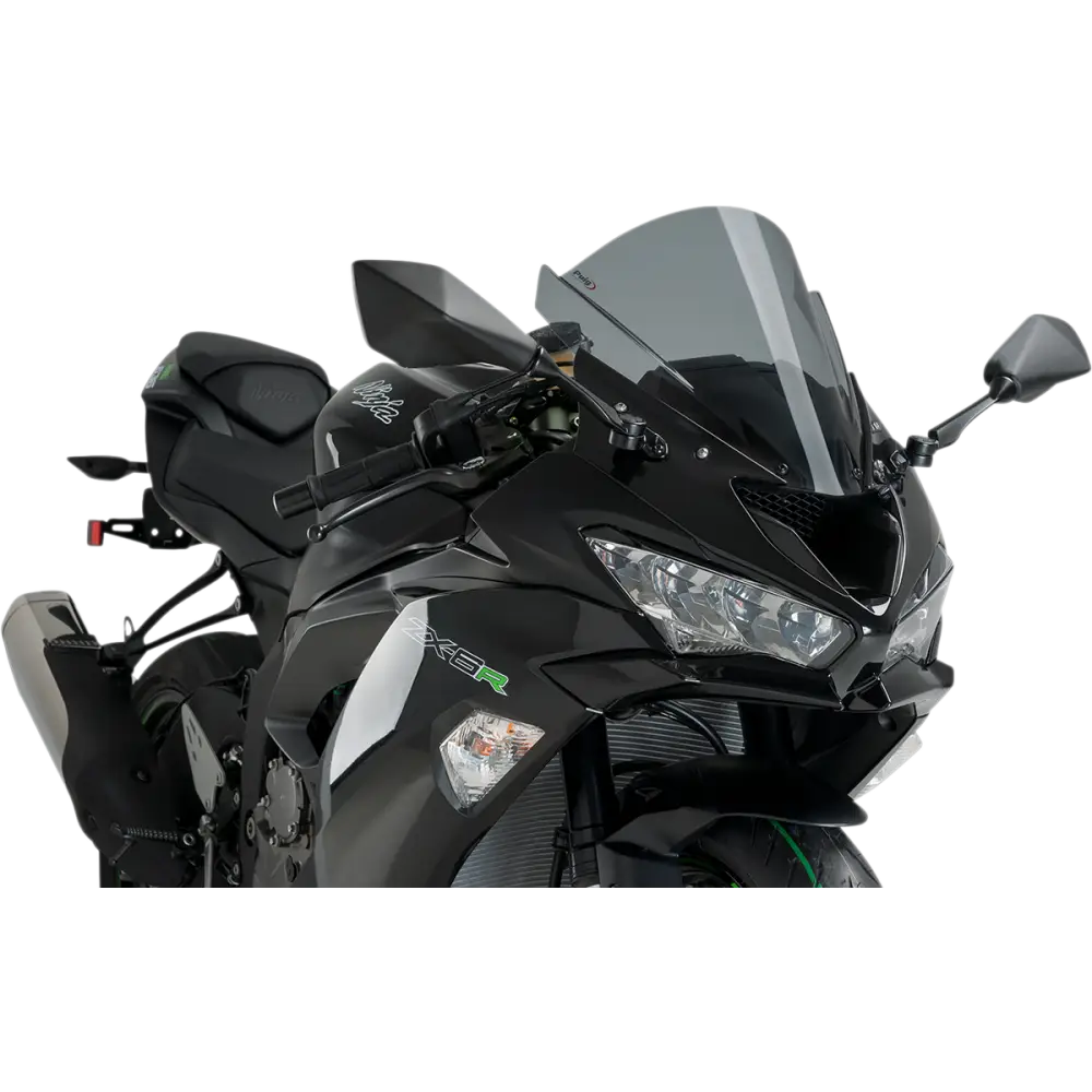 PUIG HI-TECH PARTS Race Windscreen - 13-3/4" - Dark Smoke - ZX-6R 3177F
