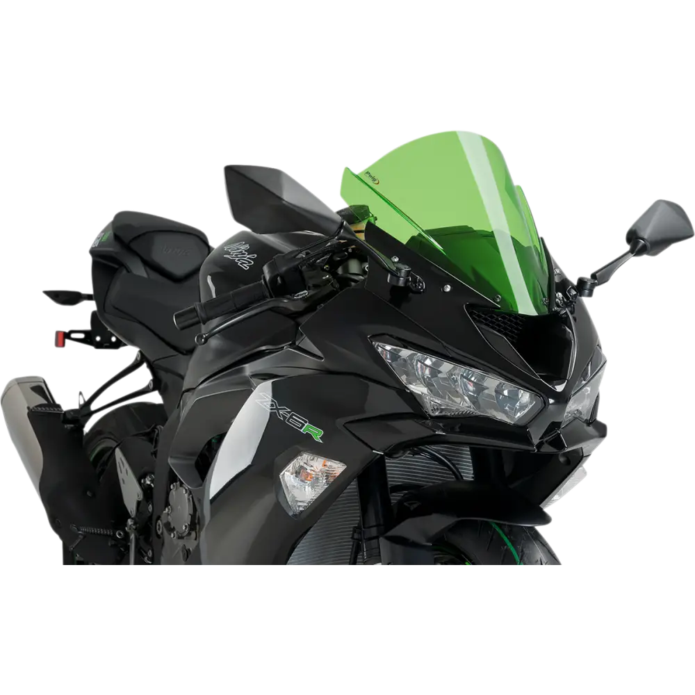PUIG HI-TECH PARTS Race Windscreen - 13-3/4" - Green - ZX-6R 3177V