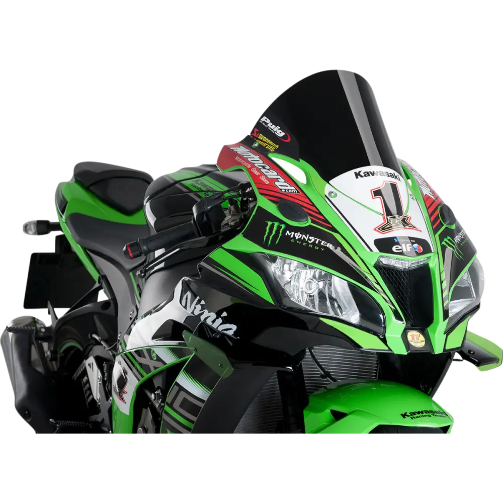 PUIG HI-TECH PARTS Race Windscreen - 14-1/4" - Black - Kawasaki 9849N