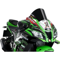 PUIG HI-TECH PARTS Race Windscreen - 14-1/4" - Black - Kawasaki 9849N