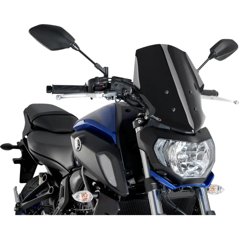 PUIG HI-TECH PARTS Race Windscreen - 14-1/4" - Black - Tour - Yamaha 9667N