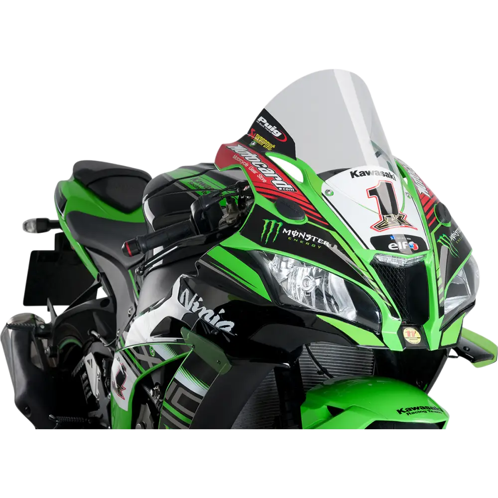 PUIG HI-TECH PARTS Race Windscreen - 14-1/4" - Clear - Kawasaki 9849W