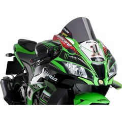 PUIG HI-TECH PARTS Race Windscreen - 14-1/4" - Dark Smoke - Kawasaki 9849F