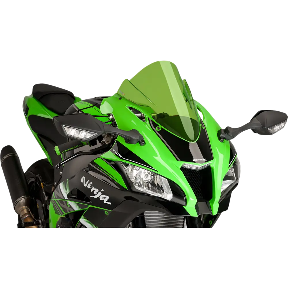 PUIG HI-TECH PARTS Race Windscreen - 14-1/4" - Green - Kawasaki 8912V