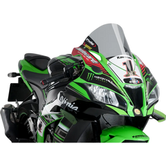 PUIG HI-TECH PARTS Race Windscreen - 14-1/4" - Smoke - Kawasaki 9849H
