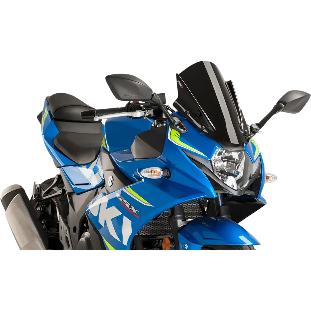 PUIG HI-TECH PARTS Race Windscreen - 14-3/8" - Black - Suzuki 9722N
