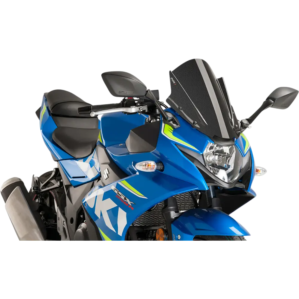PUIG HI-TECH PARTS Race Windscreen - 14-3/8" - Carbon - Suzuki 9722C