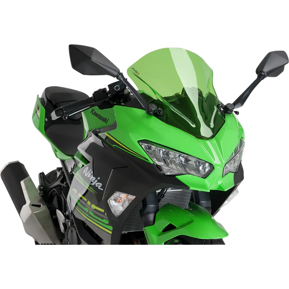 PUIG HI-TECH PARTS Race Windscreen - 15-3/4" - Green - Kawasaki 9976V