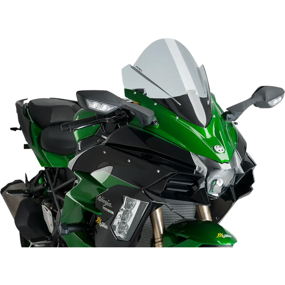PUIG HI-TECH PARTS Race Windscreen - 15-3/4" - Light Smoke - Kawasaki 9704H