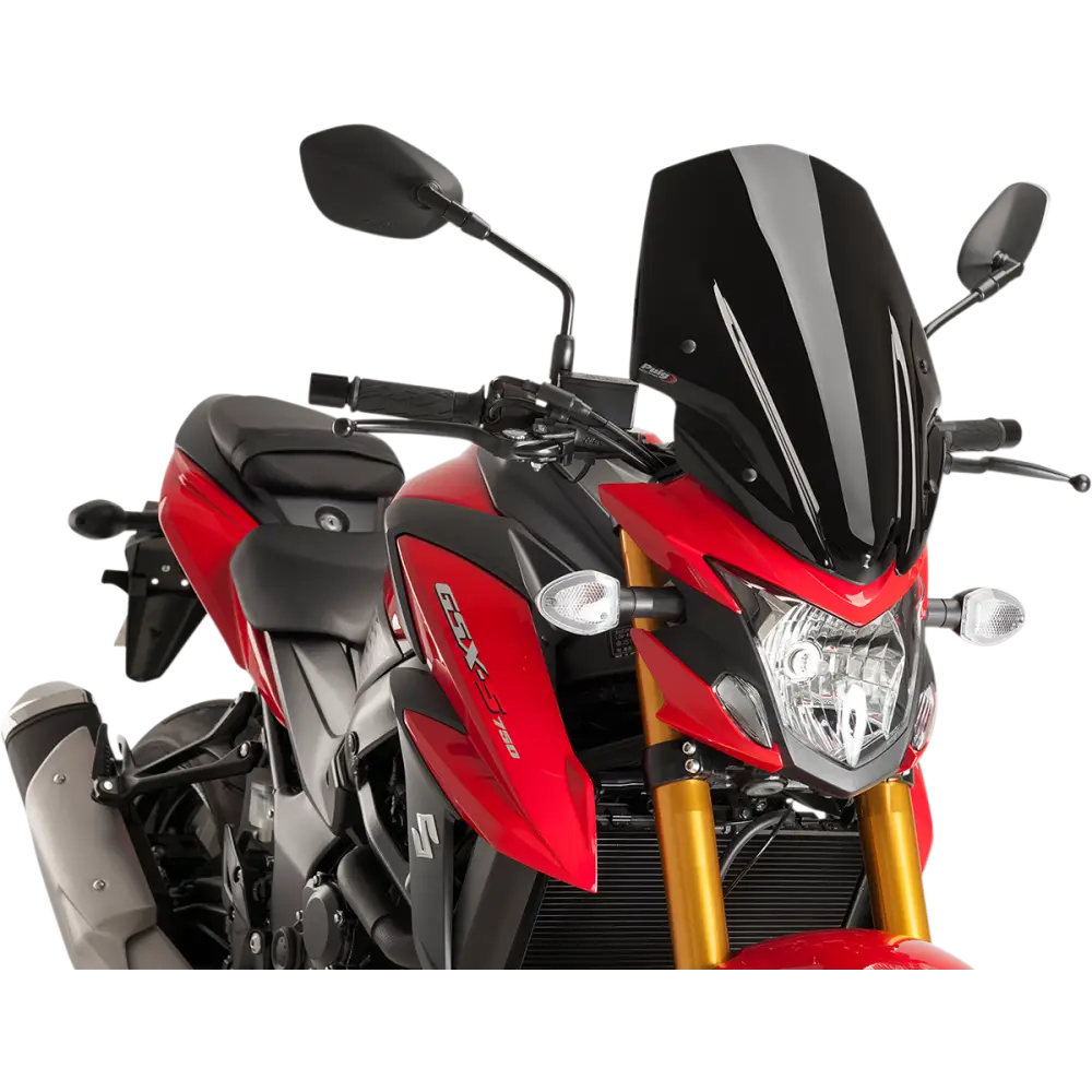 PUIG HI-TECH PARTS Race Windscreen - 17-1/4" - Black - Suzuki 9436N