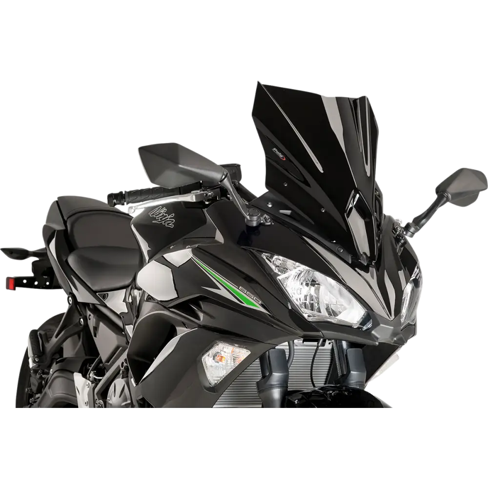 PUIG HI-TECH PARTS Race Windscreen - 17-3/4" - Black - Kawasaki 9711N
