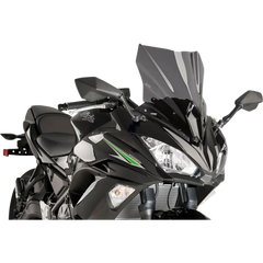 PUIG HI-TECH PARTS Race Windscreen - 17-3/4" - Dark Smoke - Kawasaki 9711F