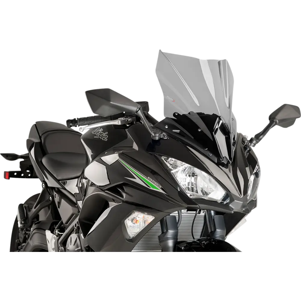 PUIG HI-TECH PARTS Race Windscreen - 17-3/4" - Smoke - Kawasaki 9711H