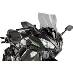 PUIG HI-TECH PARTS Race Windscreen - 17-3/4" - Smoke - Kawasaki 9711H