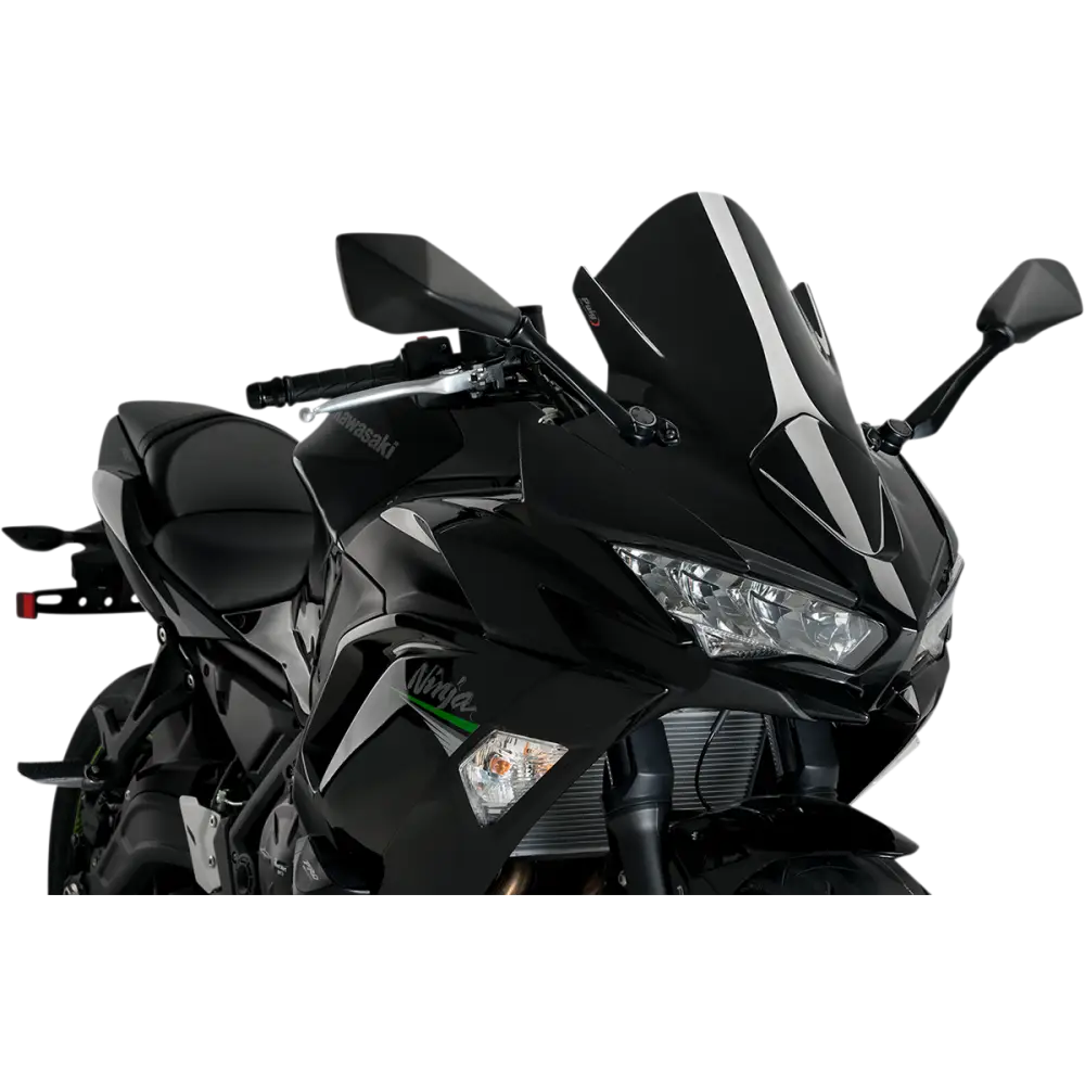 PUIG HI-TECH PARTS Race Windscreen - 19" - Black - Kawasaki 3881N