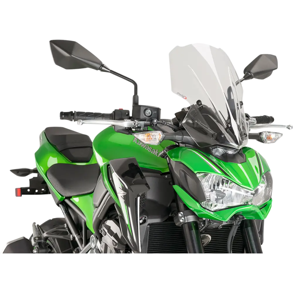 PUIG HI-TECH PARTS Touring Naked New Generation Windscreen - 15-1/2" - Clear - Kawasaki 9392W