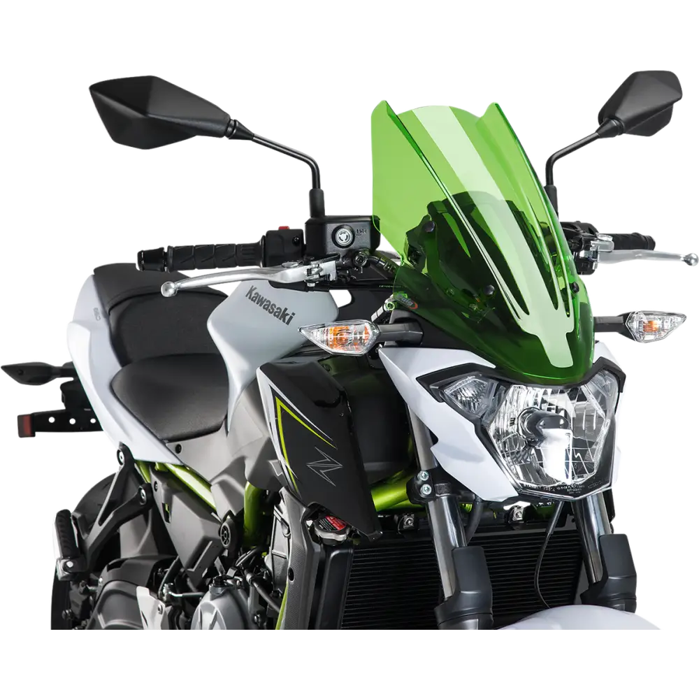 PUIG HI-TECH PARTS Touring Naked New Generation Windscreen - 18-1/8" - Green - Kawasaki 9369V