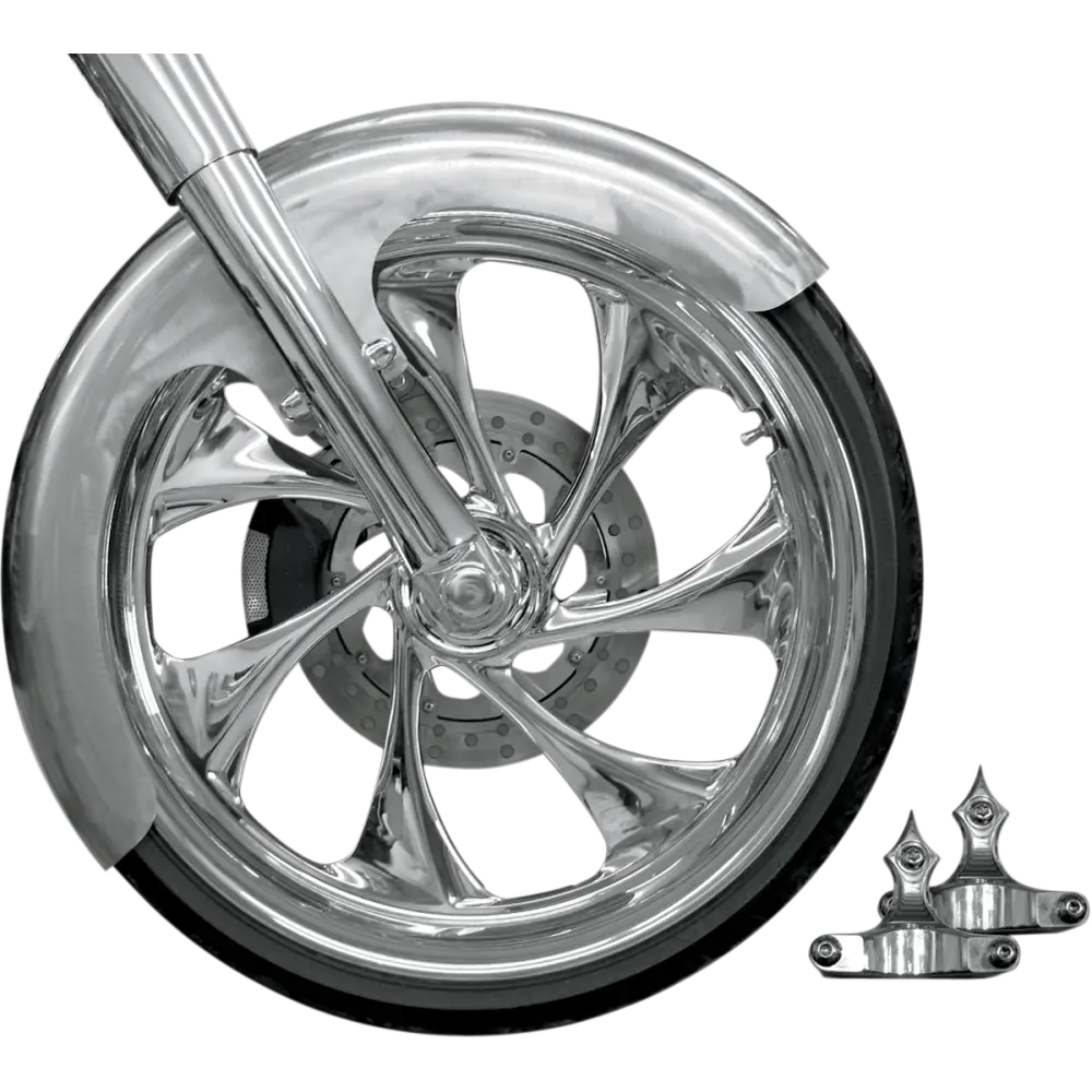 RC COMPONENTS Builder Front Fender Kit with Chrome Adapters - For 23" Wheel FNDRKT23
