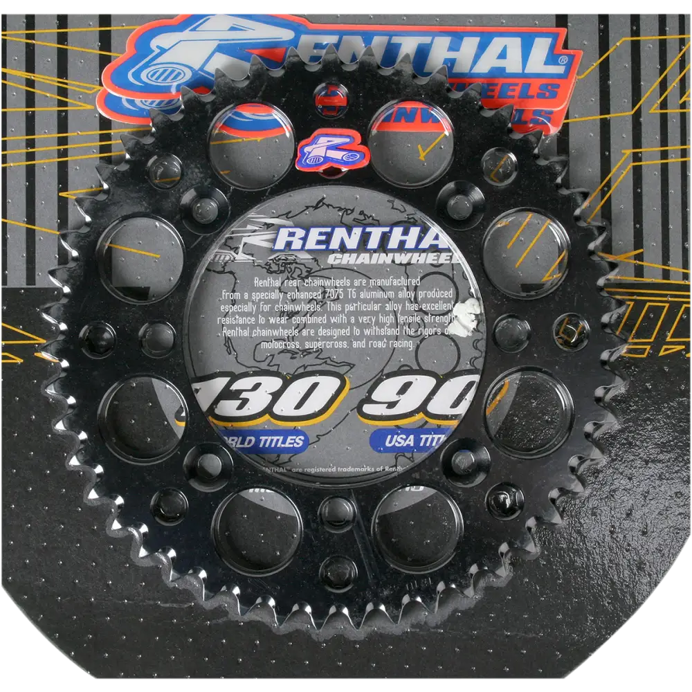 RENTHAL Sprocket - Black - 48 Tooth 121U-428-48GPBK