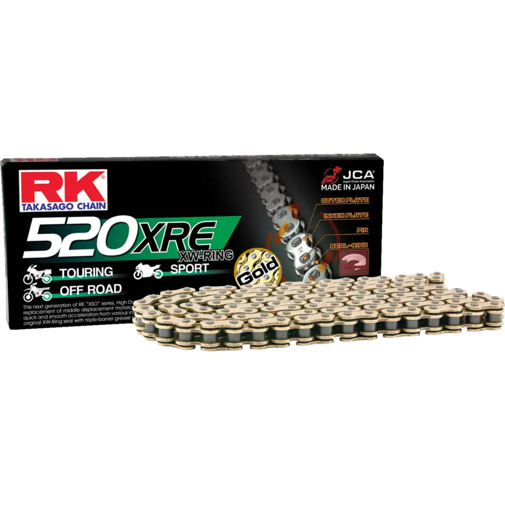 RK 520 XRE - Drive Chain - 120 Links - Gold GB520XRE-120 - Drive Train Group