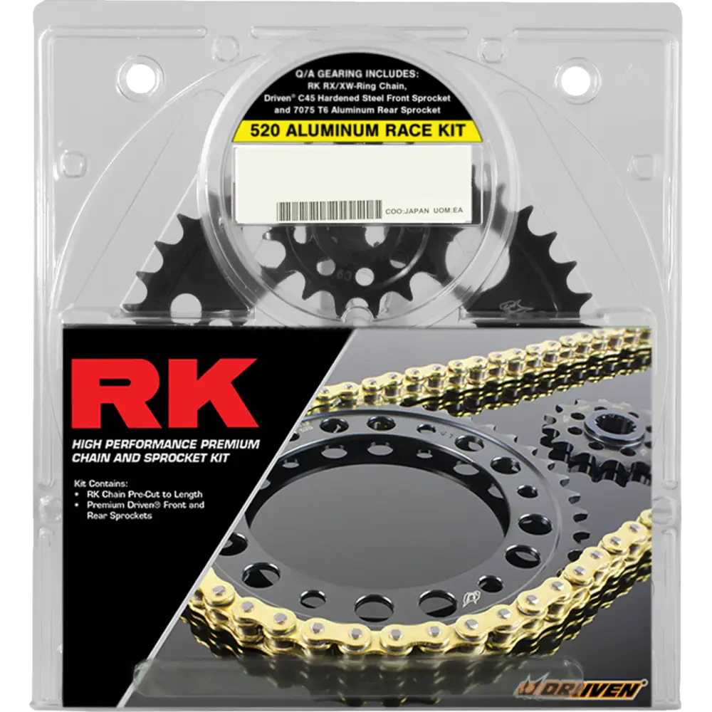 RK Chain and Sprocket Kit - 520 Aluminum Race - Gold - Yamaha YZF-R1 '15-'23 4107-158DGX