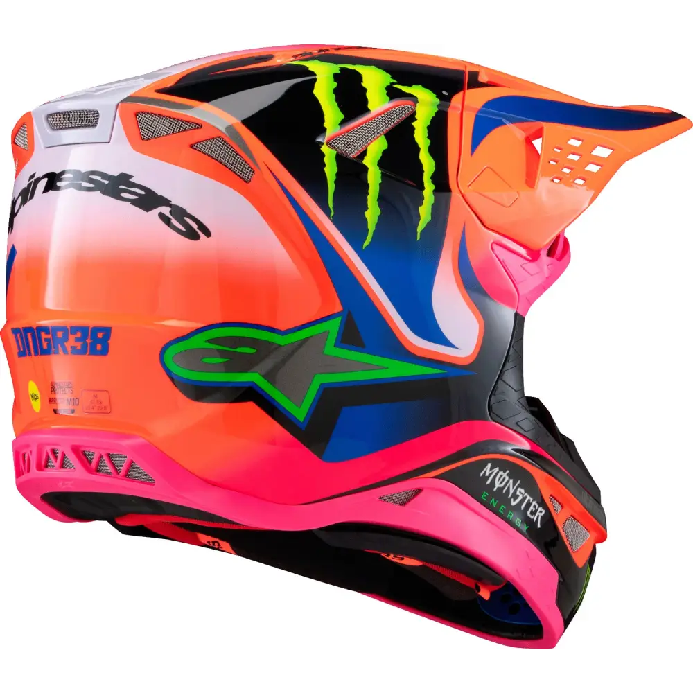 S M10 Deegan Helmet Orng Flo/Prpl/Pnk Fluo 2x