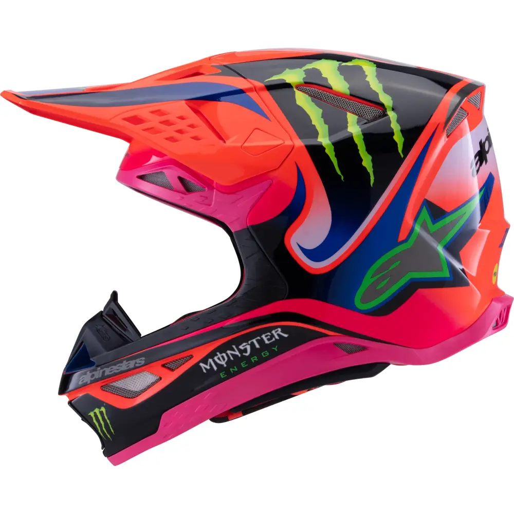 S M10 Deegan Helmet Orng Flo/Prpl/Pnk Fluo Sm