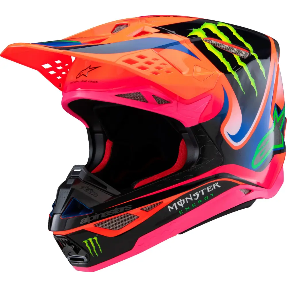 S M10 Deegan Helmet Orng Flo/Prpl/Pnk Fluo Sm
