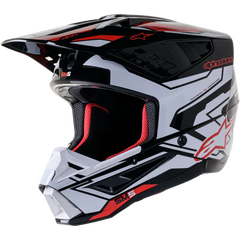 S M5 Action 2 Helmet Blk/Wht/Brt Rd Glossy Sm