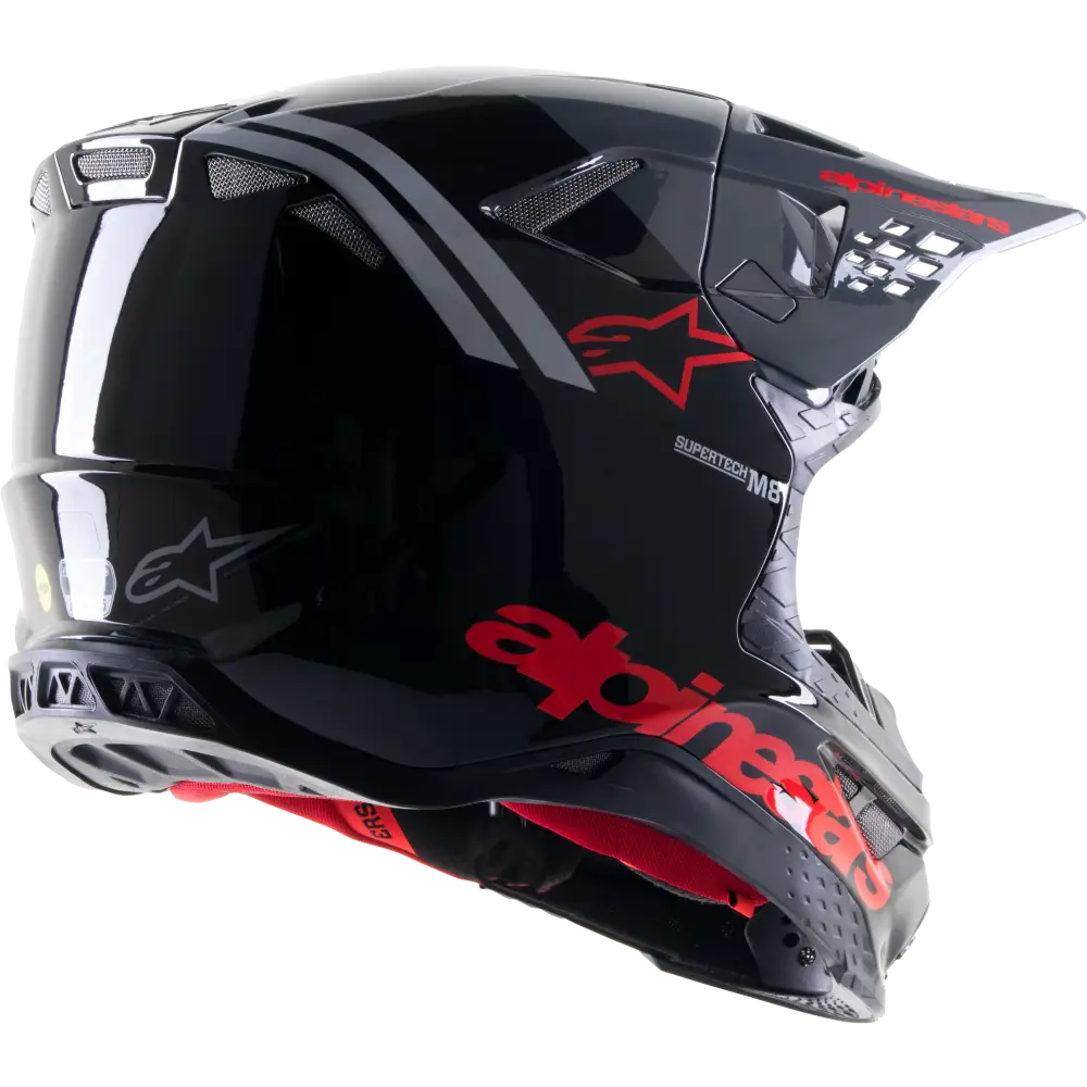 S M8 Radium 2 Helmet Black/Neon Red Sm