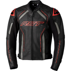 S1 Ce Jacket Black/Grey/Red  Leather Md