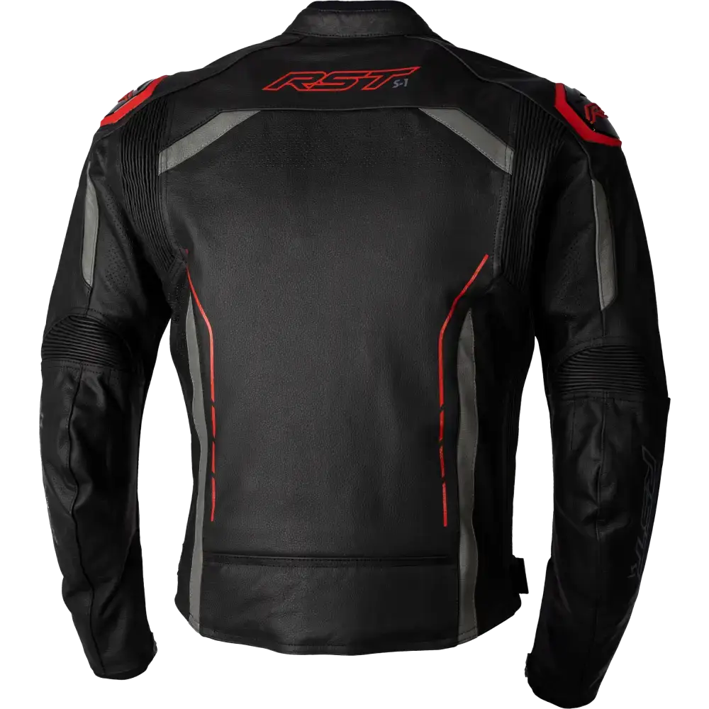 S1 Ce Jacket Black/Grey/Red  Leather Md
