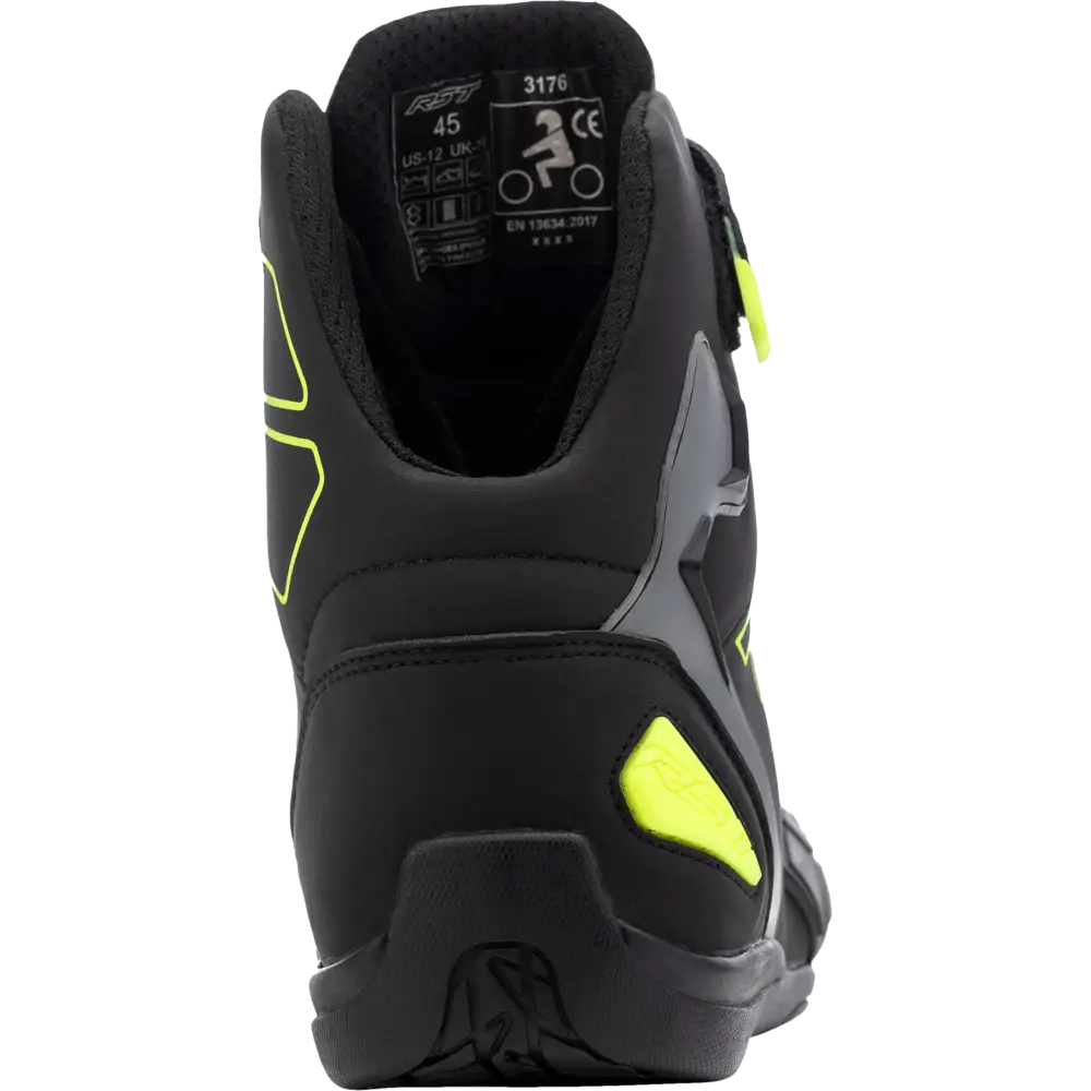 Sabre Moto Shoe Ce Boot Blk/Gry/Flo Yellow Sz 7