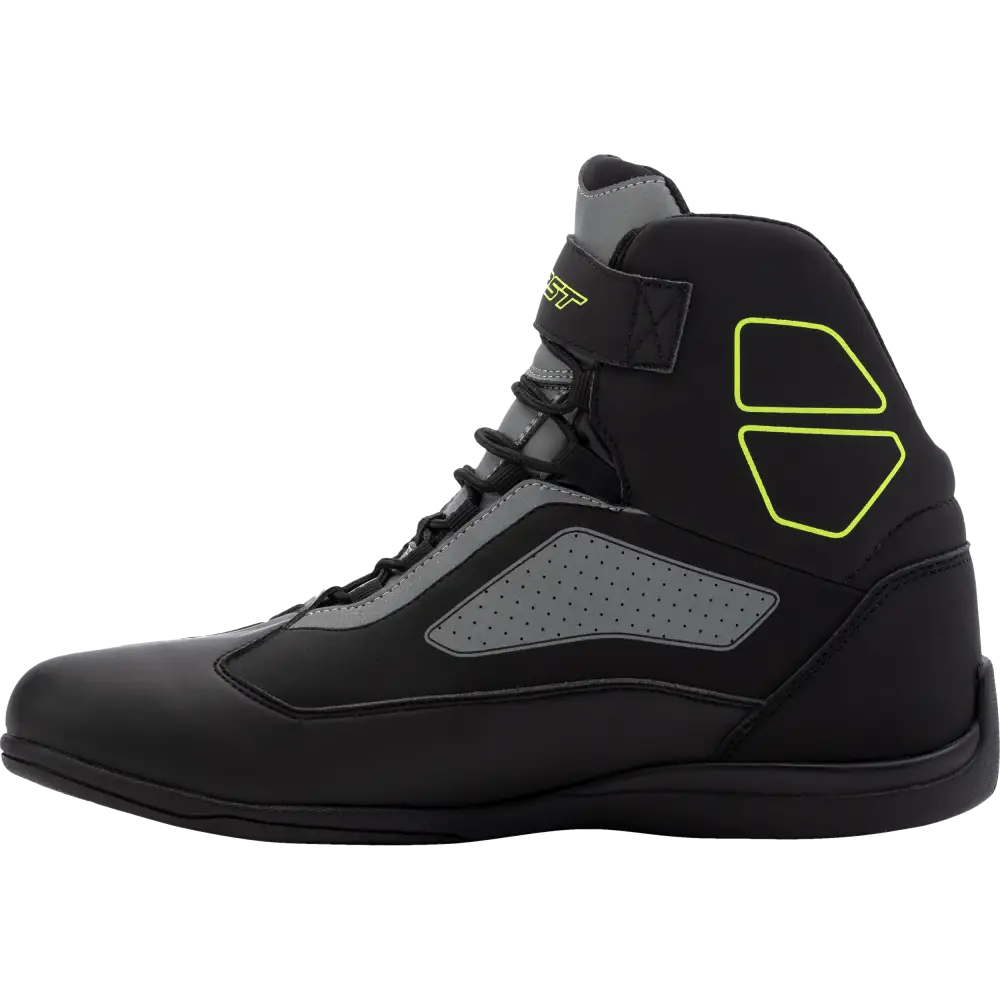 Sabre Moto Shoe Ce Boot Blk/Gry/Flo Yellow Sz 7