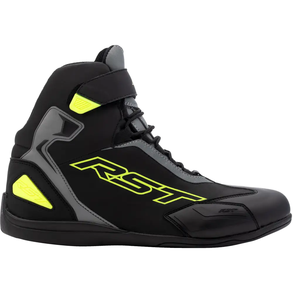Sabre Moto Shoe Ce Boot Blk/Gry/Flo Yellow Sz 7