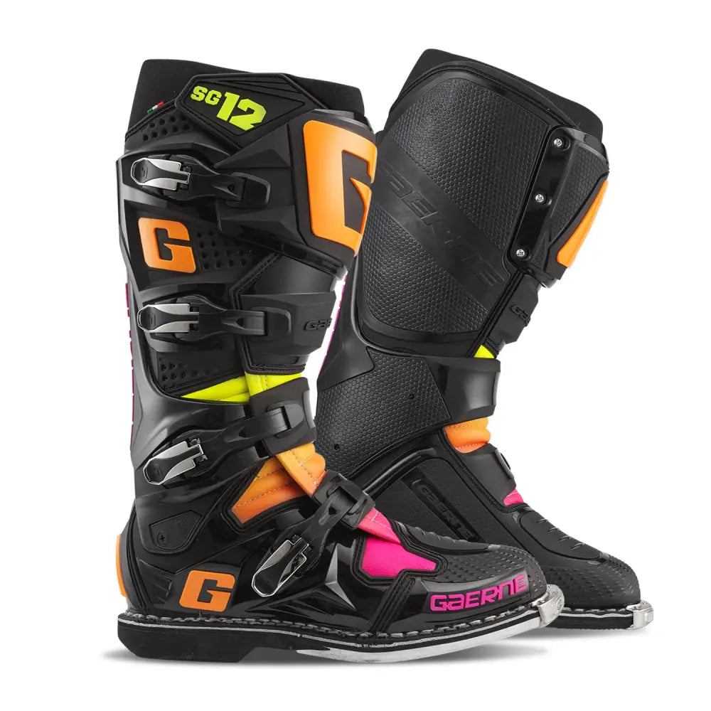 Sg12 Le Boots Black/Orange/Pink Sz 10