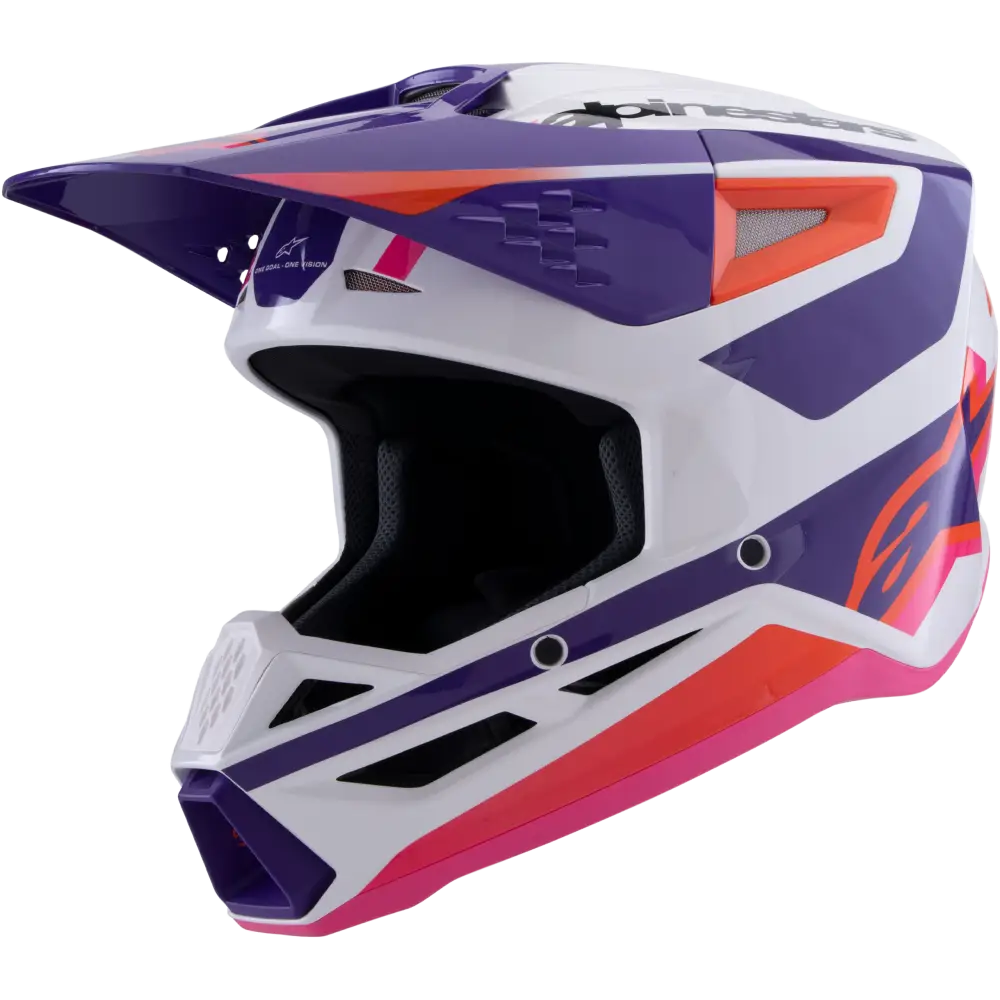 Sm3 Heat Helmet White/Purple/Pink Glossy Md