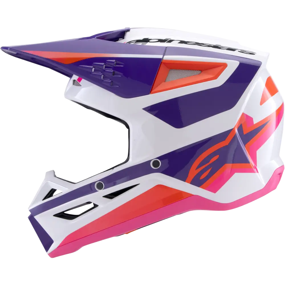 Sm3 Heat Helmet White/Purple/Pink Glossy Md