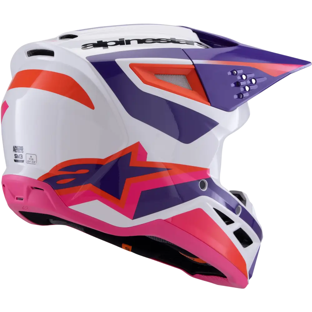 Sm3 Heat Helmet White/Purple/Pink Glossy Xl