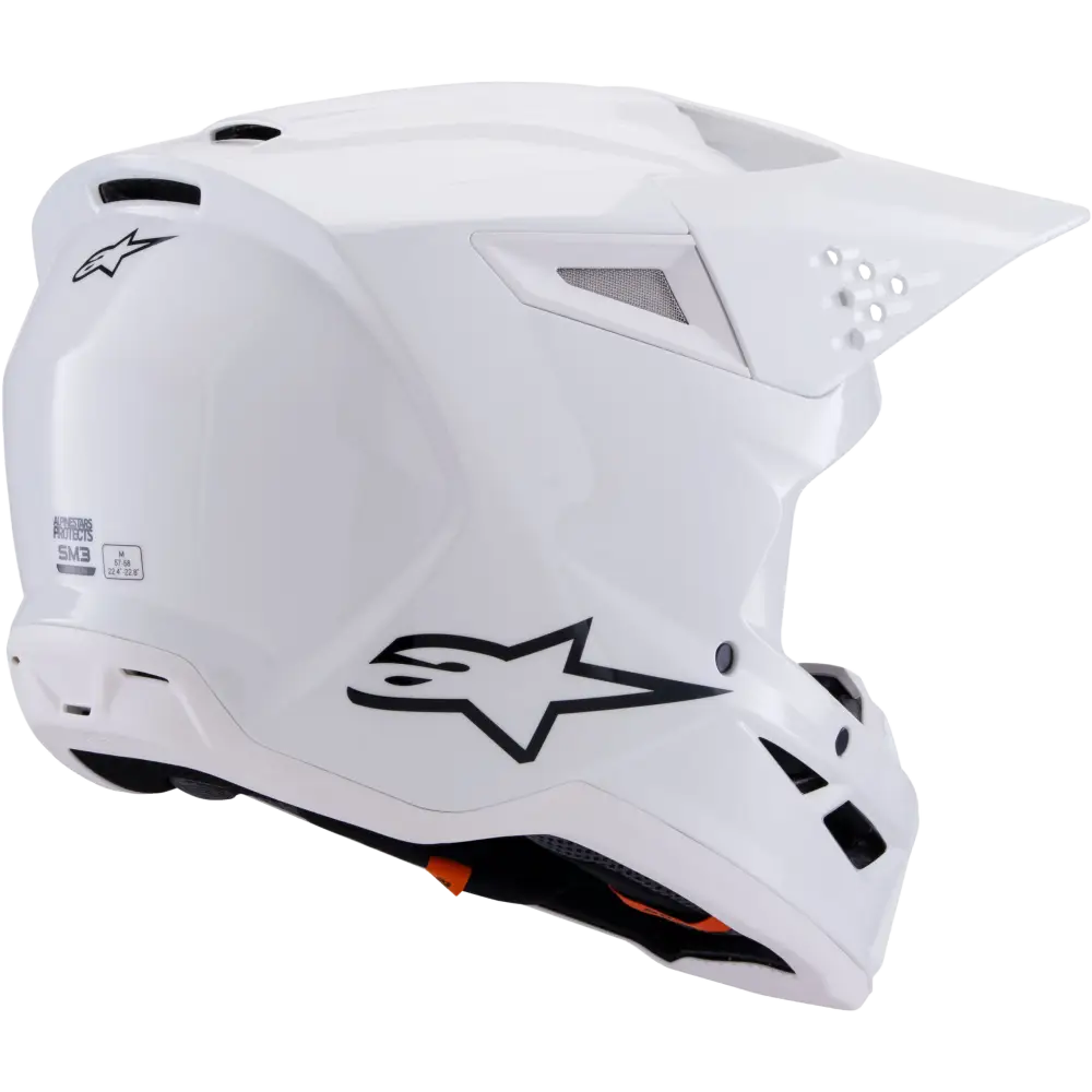 Sm3 Solid Helmet White Glossy Md