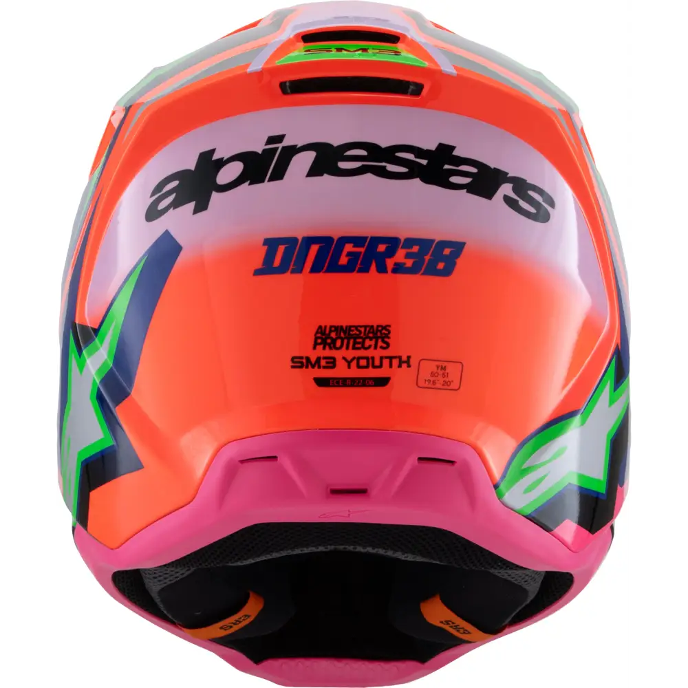 Sm3 Youth Deegan Helmet Orng Flo/Prpl/Pnk Fluo Yl