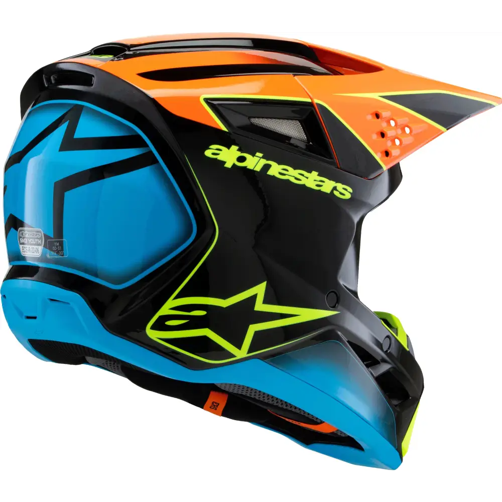 Sm3 Youth Fray Helmet Blk/Orng/Ylw Fluo Yl