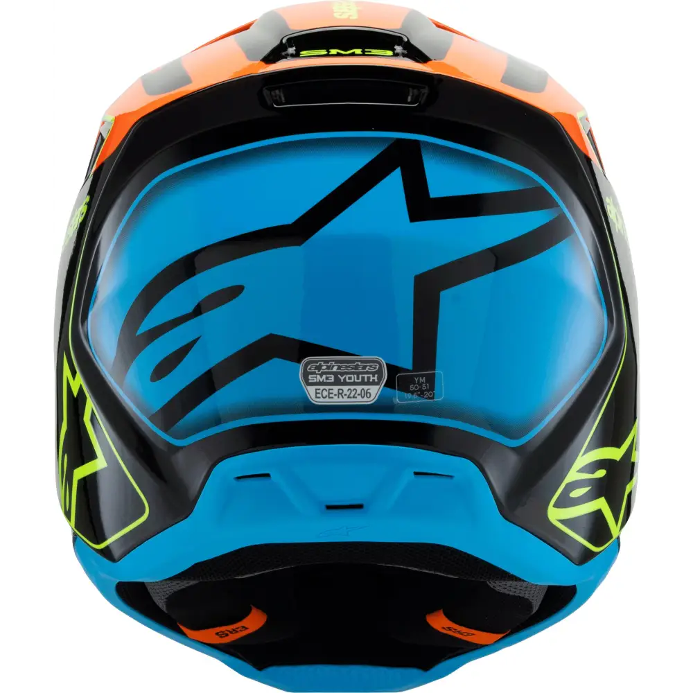 Sm3 Youth Fray Helmet Blk/Orng/Ylw Fluo Ys