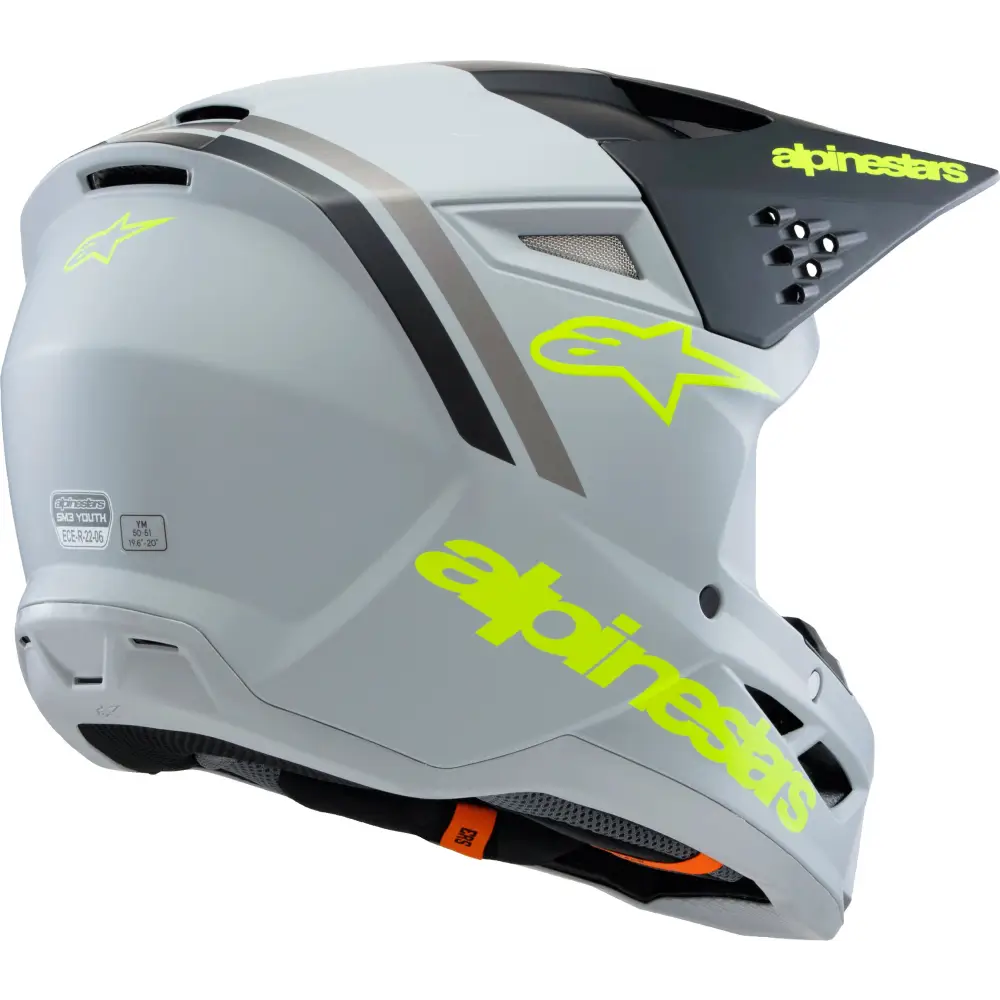Sm3 Youth Radium Helmet Gry/Blk/Ylw Fluo Matte Ys
