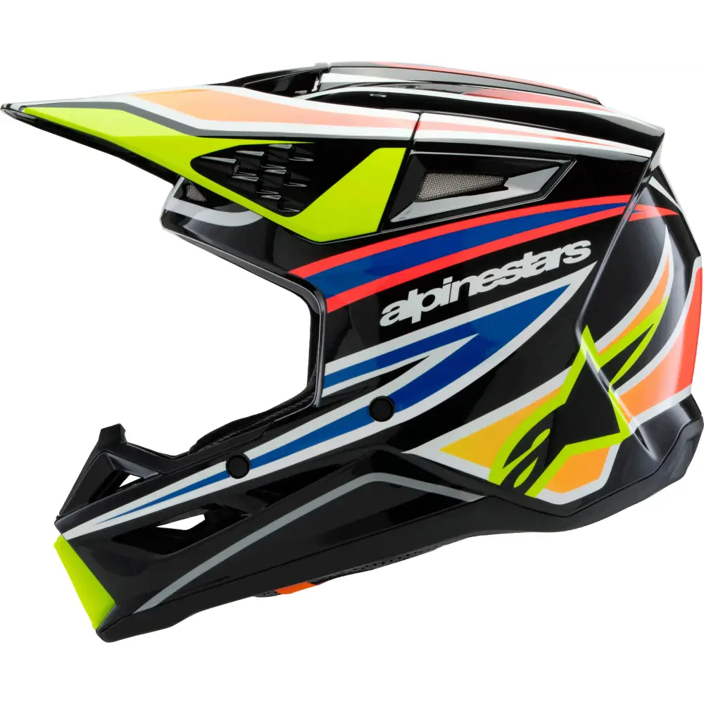 Sm3 Youth Wurx Helmet Blk/Ylw Fluo/Blue/Red  Yl