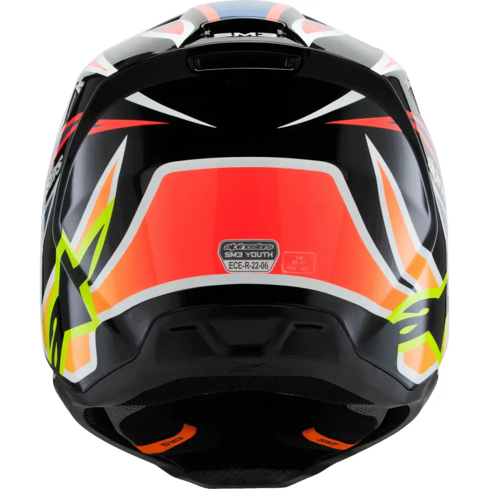 Sm3 Youth Wurx Helmet Blk/Ylw Fluo/Blue/Red  Ym