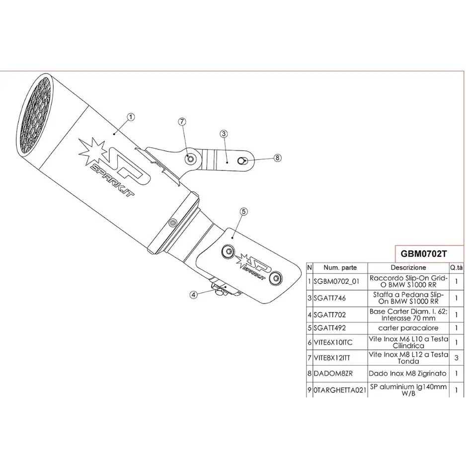 Spark ’Grid-O’ Slip-On Exhaust for BMW S1000RR (2020