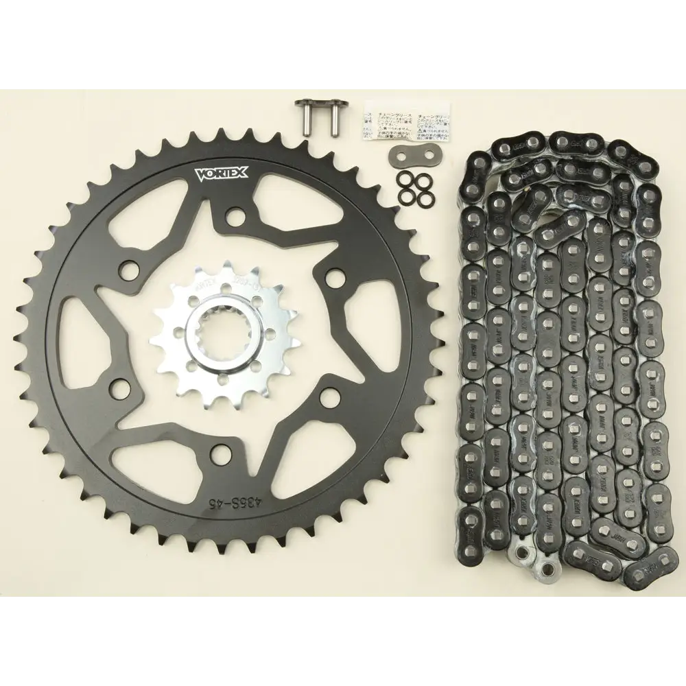 Sprocket/Chain Kit Stl/Stl 15/45t Sil Rx3 520 114l Blk