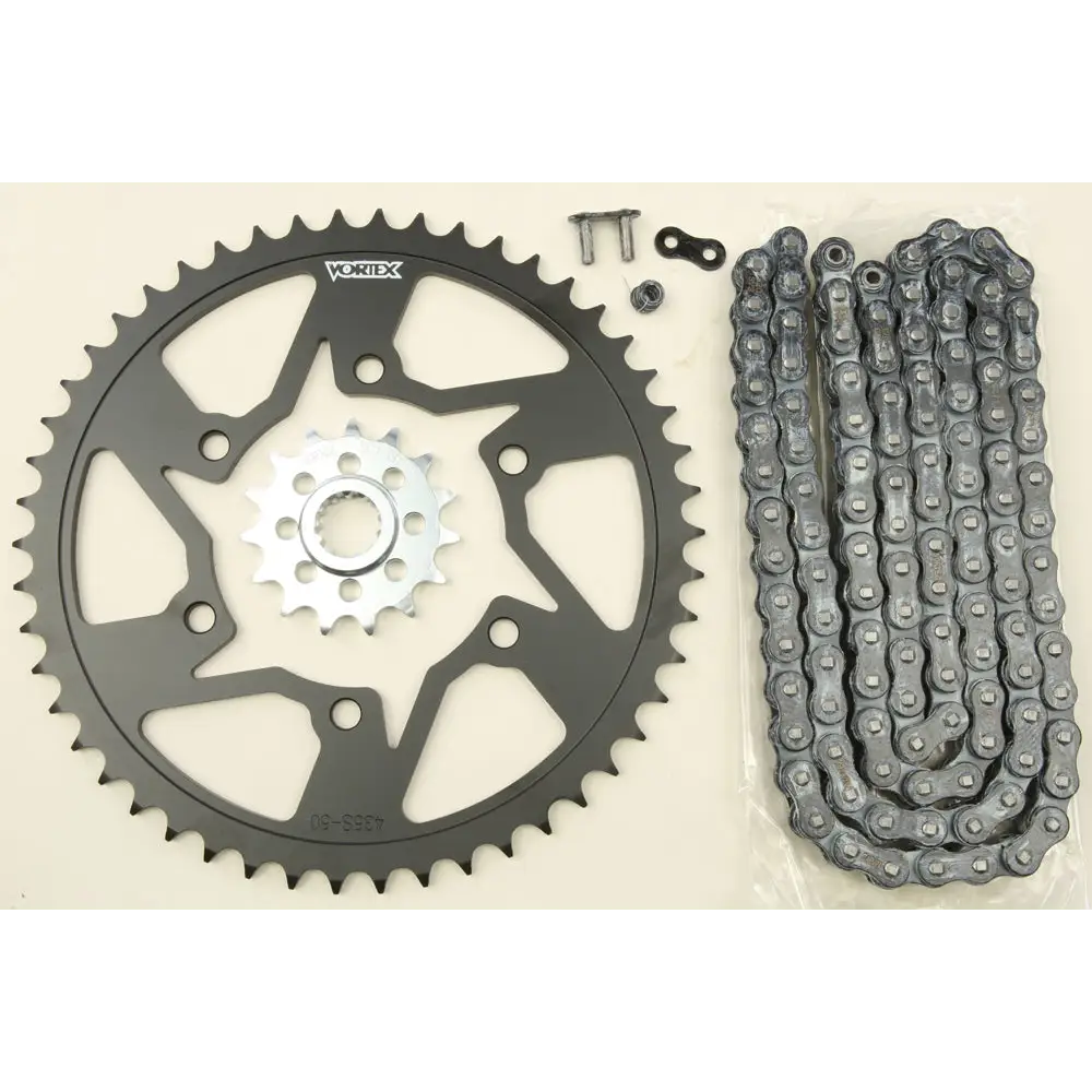 Sprocket/Chain Kit Stl/Stl 15/50t Sil Sx3 520 116l Blk